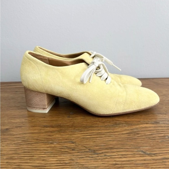 Coclico Size 37 • Anthropologie Goodwin Oxford Suede Leather Pale Yellow. - Picture 4 of 10